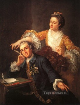 ウィリアム・ホガース Painting - デヴィッド・ギャリックと妻ウィリアム・ホガース